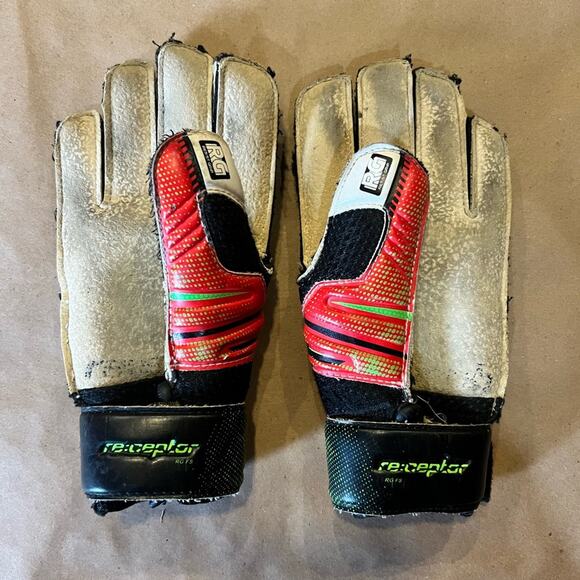 Reusch receptor finger support goalie gloves Youth size 5 soccer futsal - Picture 2 of 5